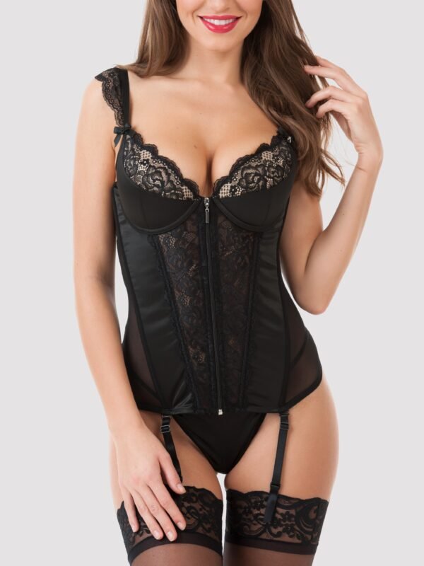 Lovehoney Treasure Me Black Push-Up Basque Set