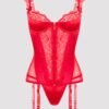 Lovehoney Treasure Me Red Push-Up Basque Set
