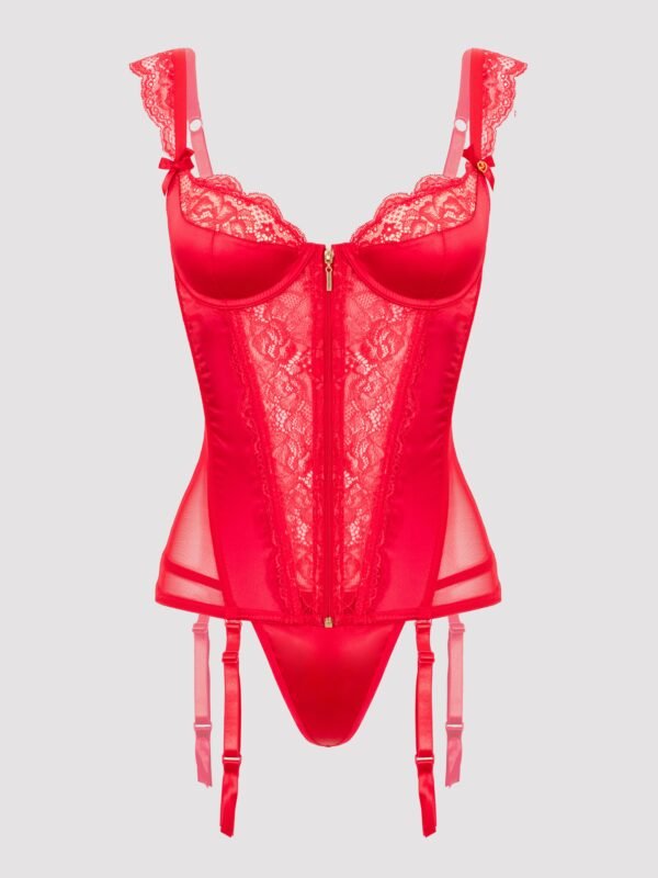Lovehoney Treasure Me Red Push-Up Basque Set