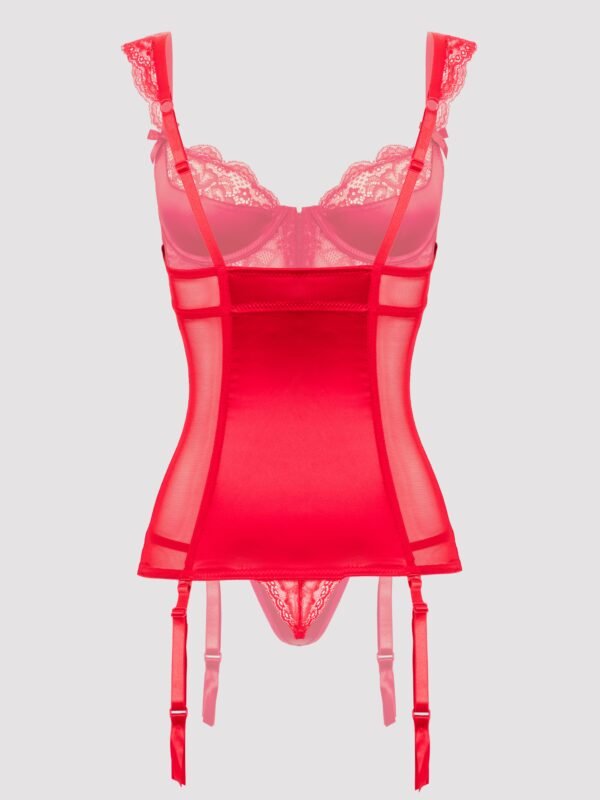 Lovehoney Plus Size Treasure Me Red Push-Up Basque Set
