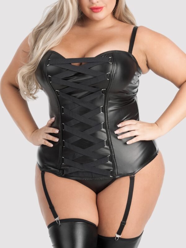 a41282g75185_1 Lovehoney Plus Size Fierce Leather-Look Basque Set