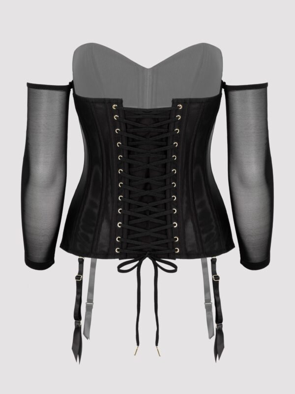 Lovehoney Secret Silhouette Black Steel-Boned Long Sleeve Corset