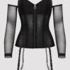 Lovehoney Secret Silhouette Black Steel-Boned Long Sleeve Corset