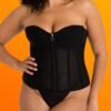 Lovehoney Plus Size Secret Silhouette Black Steel-Boned Long Sleeve Corset