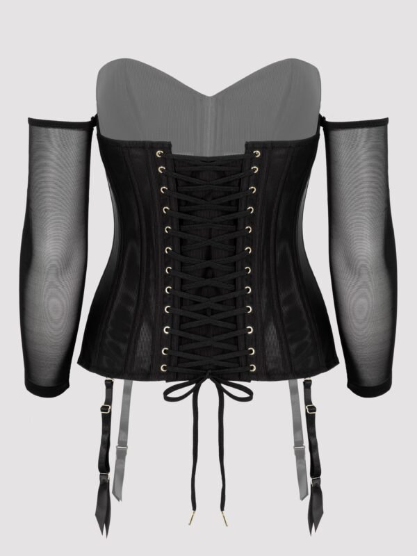 Lovehoney Plus Size Secret Silhouette Black Steel-Boned Long Sleeve Corset