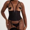 Lovehoney Secret Silhouette Black Steel-Boned Waspie