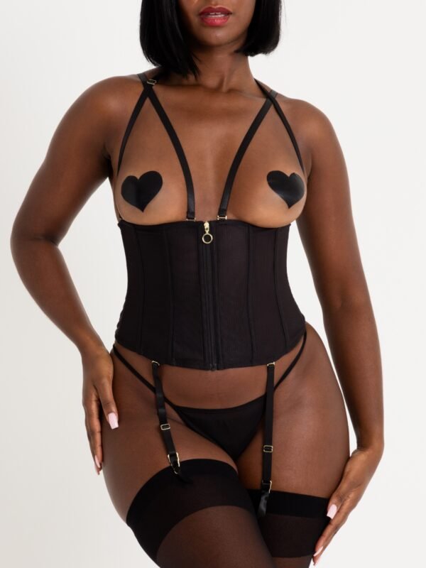 Lovehoney Secret Silhouette Black Steel-Boned Waspie