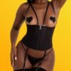 Lovehoney Secret Silhouette Black Steel-Boned Waspie