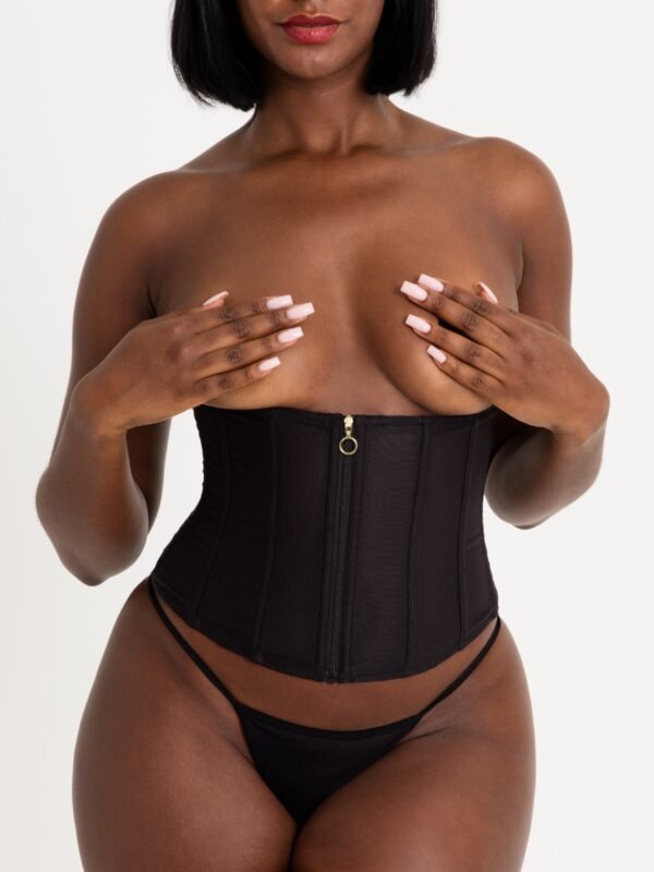 Lovehoney Secret Silhouette Black Steel-Boned Waspie