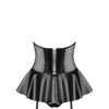 Obsessive Black Wet Look Corset Set
