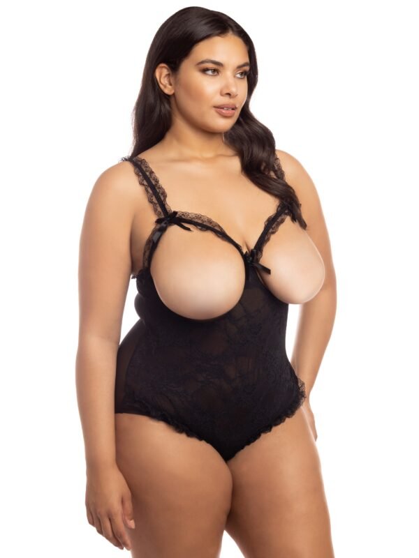 a30927g52479_2 Oh La La Cheri Plus Size Open Cup Crotchless Lace Teddy