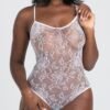 Lovehoney White Crotchless Lace Spaghetti Strap Teddy