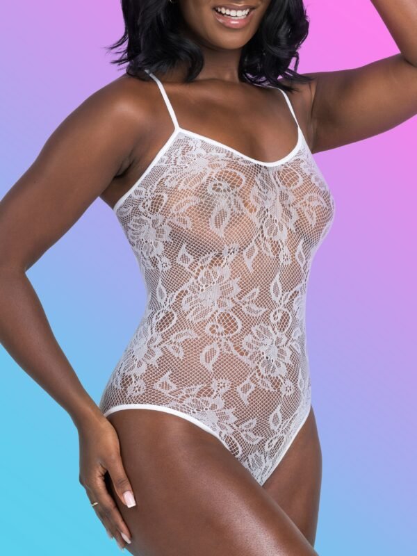 Lovehoney White Crotchless Lace Spaghetti Strap Teddy