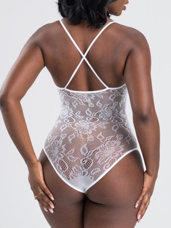 Lovehoney White Crotchless Lace Spaghetti Strap Teddy
