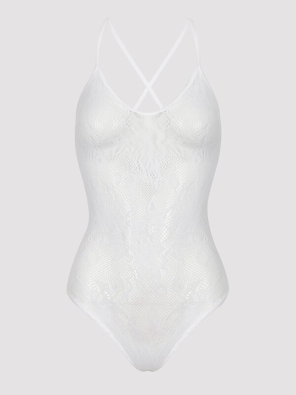 Lovehoney White Crotchless Lace Spaghetti Strap Teddy