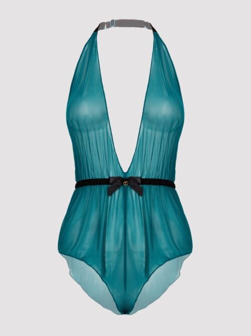 Lovehoney Barely There Sheer Green Crotchless Body