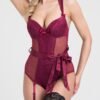 Lovehoney Moonlight Wine Crotchless Plunge Teddy