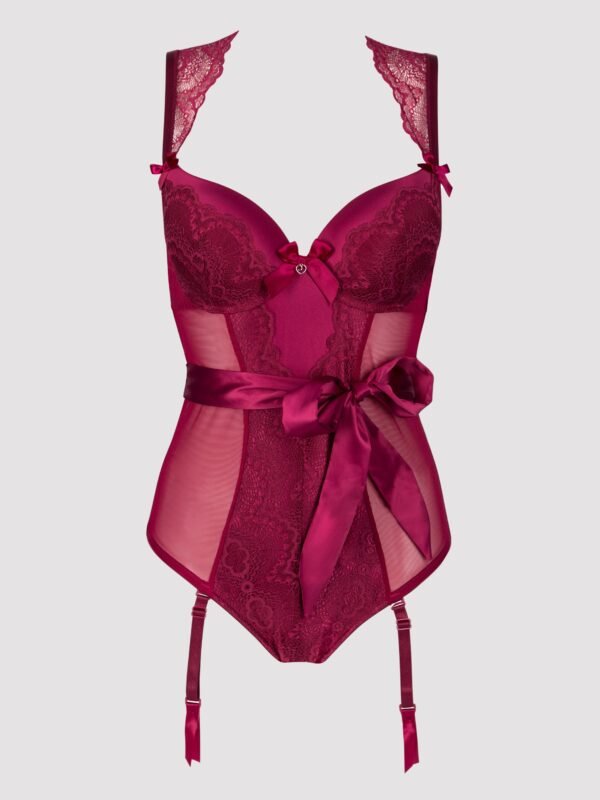 Lovehoney Moonlight Wine Crotchless Plunge Teddy