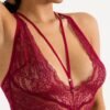 Lovehoney Late Night Liaison Wine Crotchless Lace Teddy