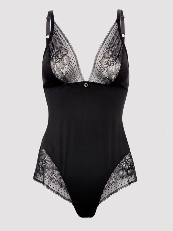 Lovehoney Hourglass Black Smoothing Sleeveless Crotchless Teddy