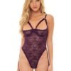 a48047g85769_1 Oh La La Cheri Elayne Purple Open-Cup Crotchless Lace Teddy with Garter Straps