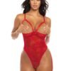 a48047g86576_1 Oh La La Cheri Elayne Red Open-Cup Crotchless Lace Body with Garter Straps