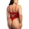 a48047g86576_4 Oh La La Cheri Elayne Red Open-Cup Crotchless Lace Body with Garter Straps