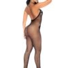 Mapale Black Floral Fishnet Crotchless Bodystocking