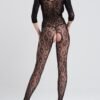 Lovehoney Boudoir Babe Black Lace Crotchless Bodystocking