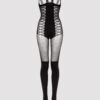 Lovehoney Black Corset Crotchless Open-Cup Bodystocking