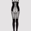 Lovehoney Black Corset Crotchless Open-Cup Bodystocking