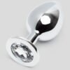 Lovehoney Jeweled Metal Large Butt Plug 3.5 Inch Clear