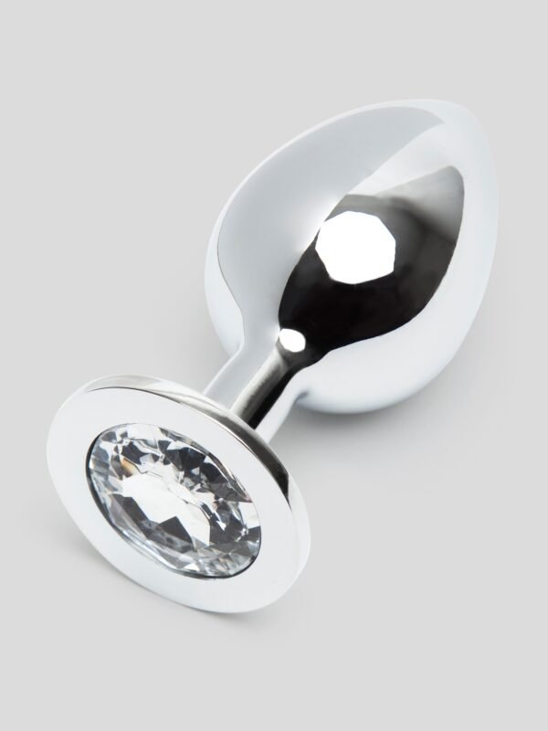 Lovehoney Jeweled Metal Large Butt Plug 3.5 Inch Clear