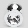 Lovehoney Jeweled Metal Large Butt Plug 3.5 Inch Clear