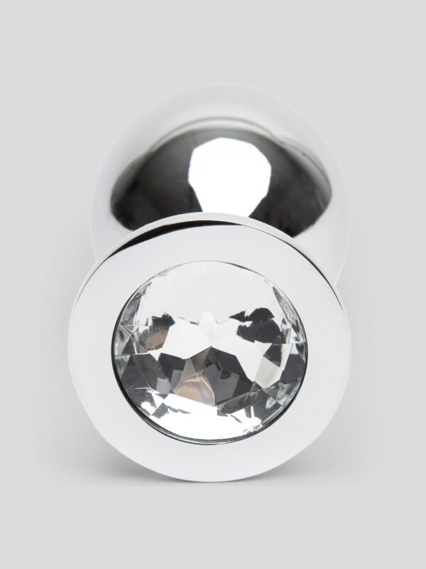 Lovehoney Jeweled Metal Large Butt Plug 3.5 Inch Clear