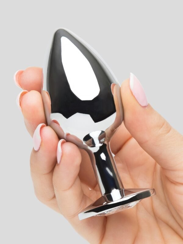 Lovehoney Jeweled Metal Large Butt Plug 3.5 Inch Clear
