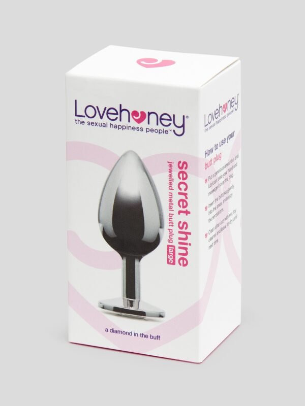 Lovehoney Jeweled Metal Large Butt Plug 3.5 Inch Clear