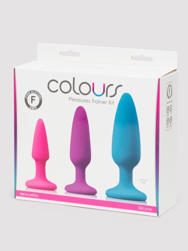 Rainbow Tapered Silicone Butt Plug Set (3-Piece)