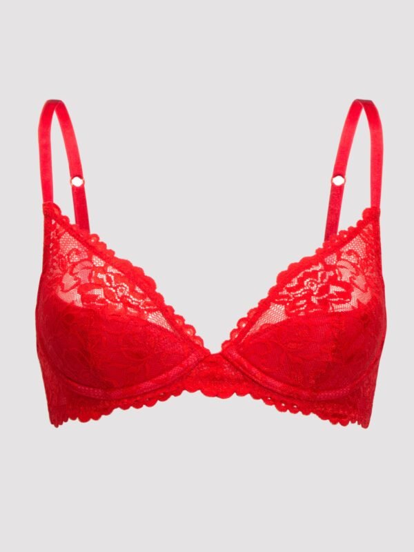 Lovehoney Flirty Underwired Plunge Bra Red
