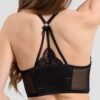 Lovehoney Front-Fastening Black Satin Longline Bra