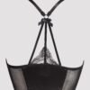 Lovehoney Front-Fastening Black Satin Longline Bra