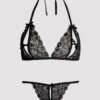 Lovehoney Lace Peek-a-Boo Bra and Crotchless G-String