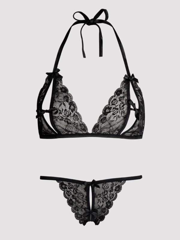 Lovehoney Lace Peek-a-Boo Bra and Crotchless G-String