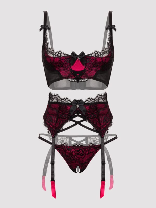 Lovehoney Boudoir Belle Cherry Quarter Cup Bra Set