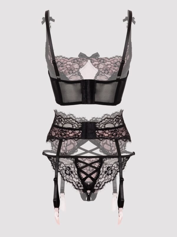 Lovehoney Boudoir Belle Blush Pink Quarter Cup Bra Set