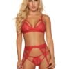 Mapale Sweetheart Red Lace Bra Set