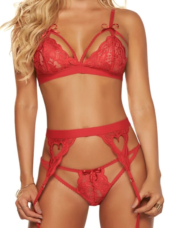 Mapale Sweetheart Red Lace Bra Set