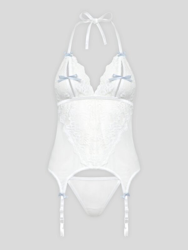 Lovehoney Peek-a-Boo White Lace Merry Widow Bustier SetPeek-a-Boo White Lace Mer