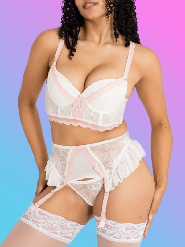 Lovehoney Vintage Bliss Ivory Bra Set (3 Piece)