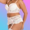 Lovehoney Plus Size Vintage Bliss Ivory Bra Set (3 Piece)